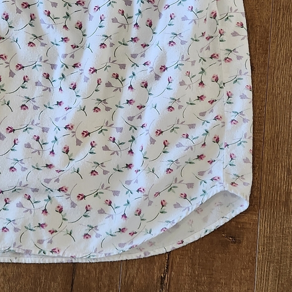 Eileen West Floral Nightgown Lace Ruffle Henley Medium cottage farm prairie - Picture 9 of 14